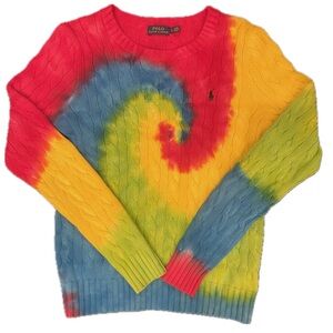 NWOT TIE DYE POLO RALPH LAUREN COTTO CABLE
KNIT SWEATER SIZE L